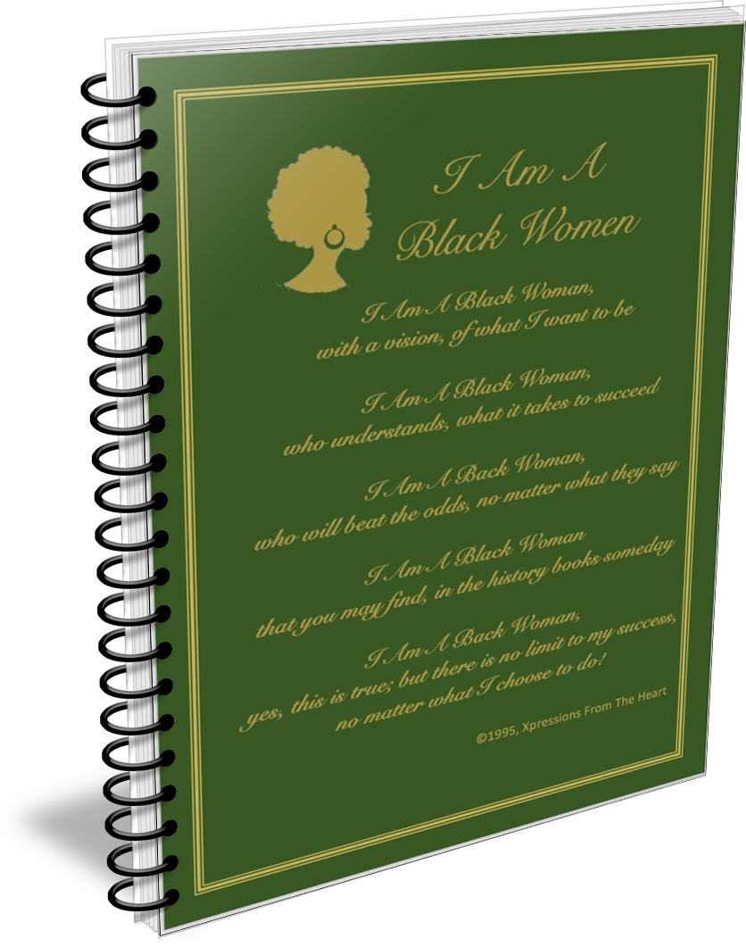 I Am A Black Woman Journal - Dark Green and Gold