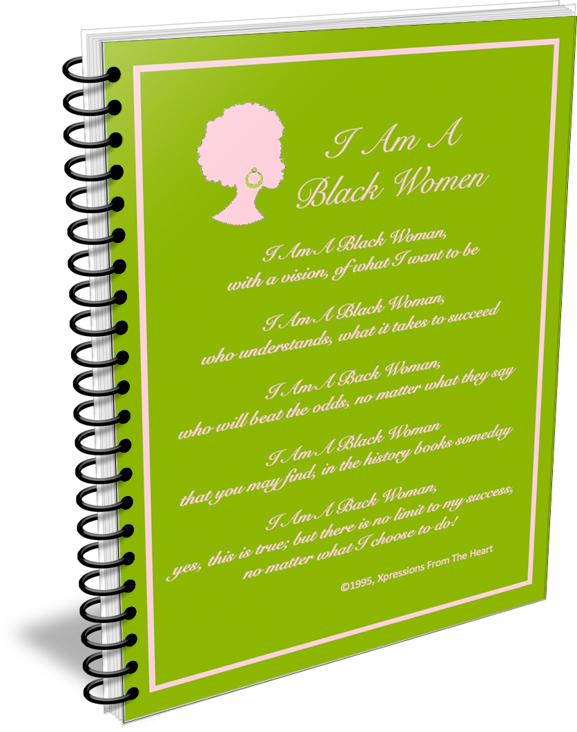 I Am A Black Woman Journal - Green Apple and Pink