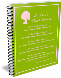 I Am A Black Woman Journal - Green Apple and Pink