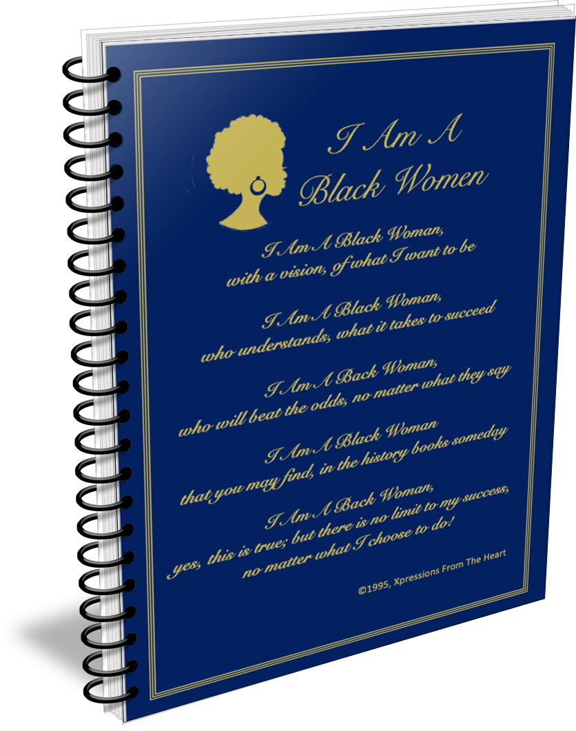 I Am A Black Woman Journal - Navy Blue and Gold