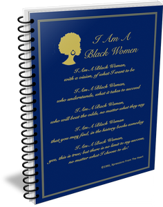 I Am A Black Woman Journal - Navy Blue and Gold