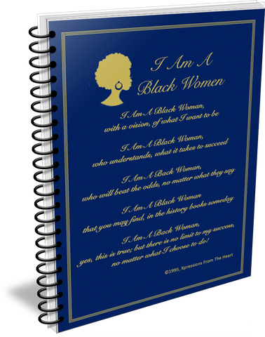 I Am A Black Woman Journal - Navy Blue and Gold