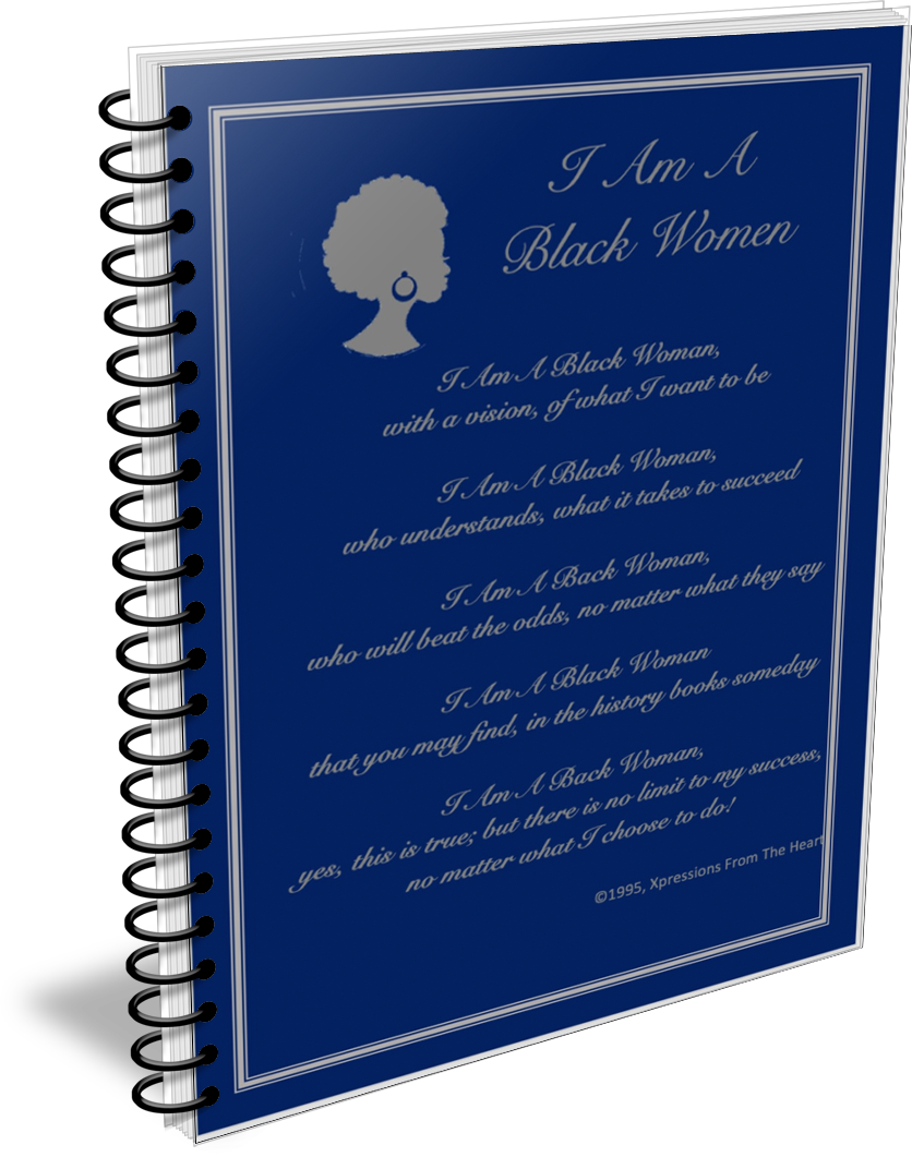 I Am A Black Woman Journal - Navy Blue and Silver