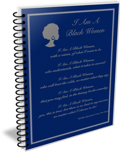 I Am A Black Woman Journal - Navy Blue and Silver