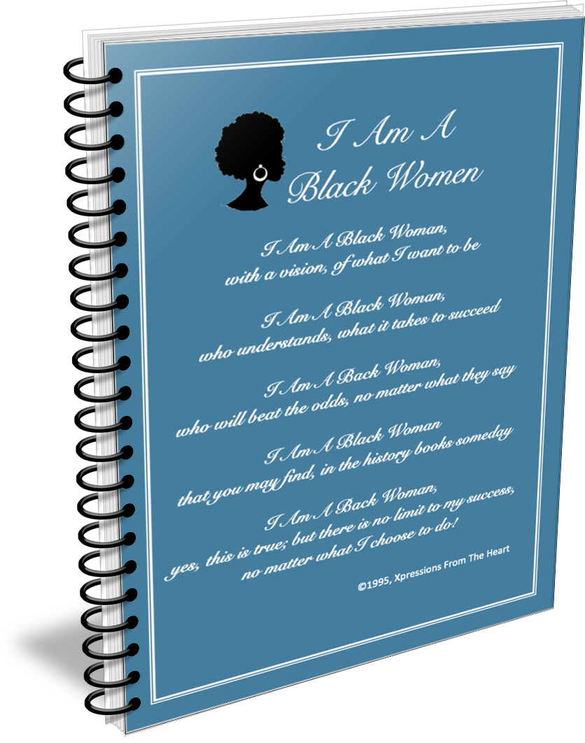 I Am A Black Woman Journal - Ocean Blue and White