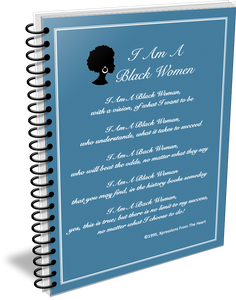 I Am A Black Woman Journal - Ocean Blue and White