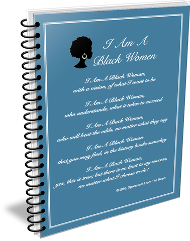 I Am A Black Woman Journal - Ocean Blue and White