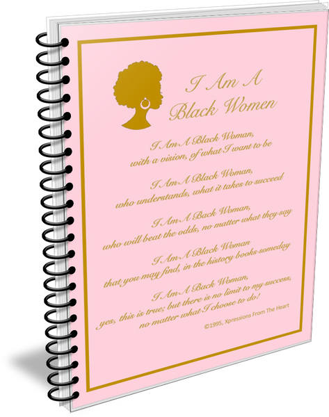 I Am A Black Woman Journal - Pink and Gold