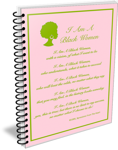 I Am A Black Woman Journal - Pink and Apple