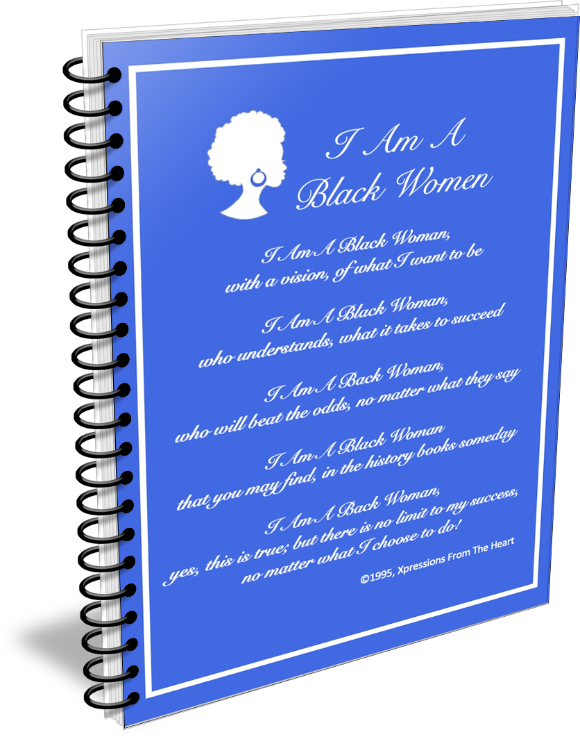 I Am A Black Woman Journal - Blue and White