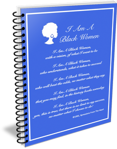 I Am A Black Woman Journal - Blue and White