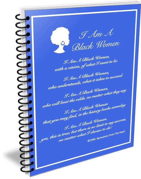 I Am A Black Woman Journal - Blue and White