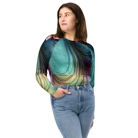 Multi-Color long-sleeve crop top