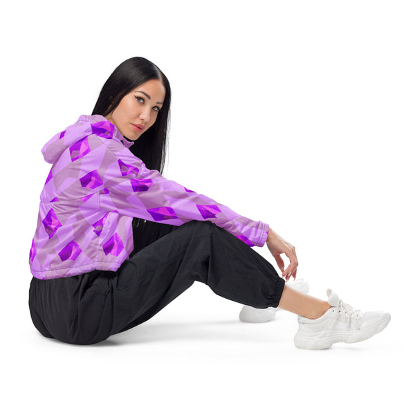 Purple Diamond Design Windbreaker