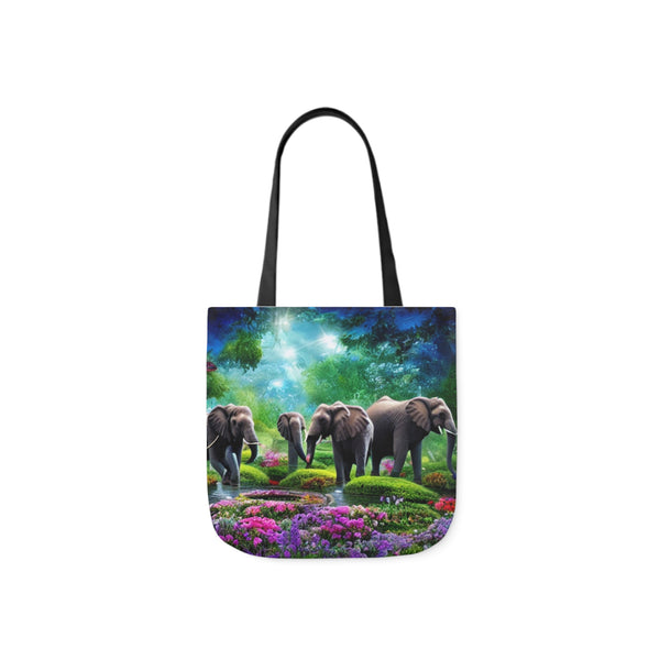 Elephant Design Polyester Canvas (Tote Bag)